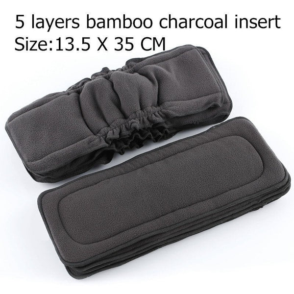 1PC Reusable 5 Layers Bamboo Charcoal Insert Baby Cloth