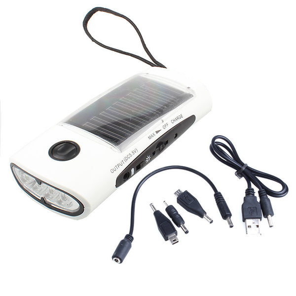 Solar Power Charger Flashlight FM Radio For Cell Phones